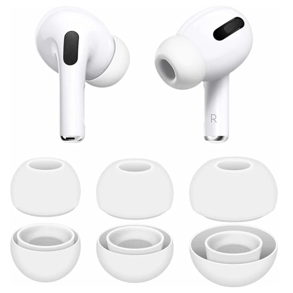 Ørepropper for AirPods Pro 2 - (S, M, L) White