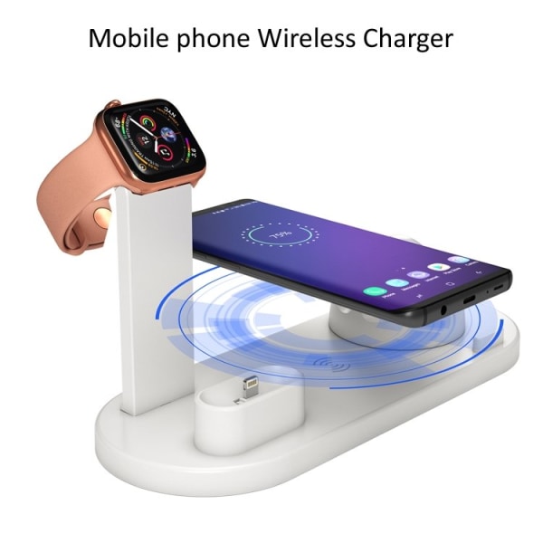 Ladestasjon for mobil, Apple Watch og AirPods - Induksjon White