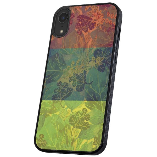 iPhone XR - Cover/Mobilcover Bladmønster Multicolor