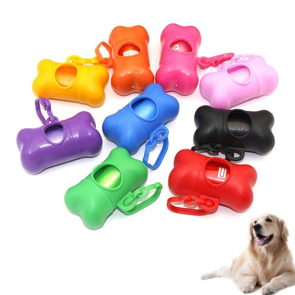 Hundeposer med beholder - Fastgøres til hundesnor Multicolor