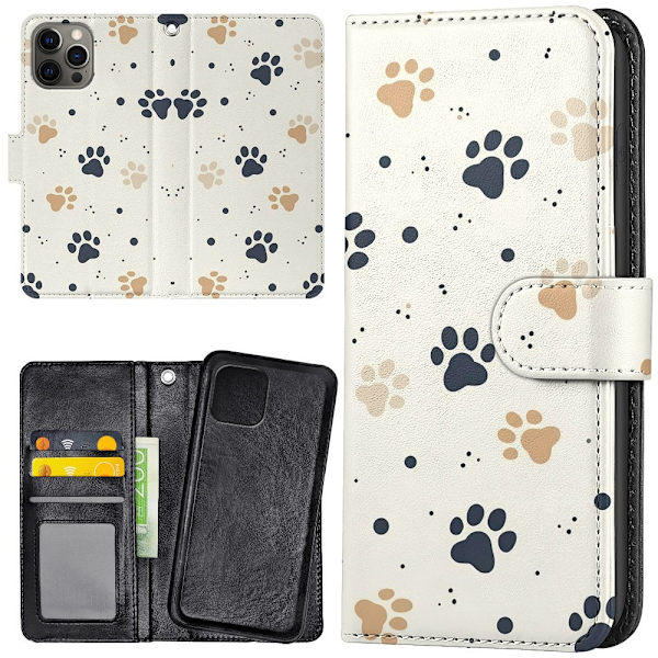 iPhone 15 Pro - Plånboksfodral/Skal Paws