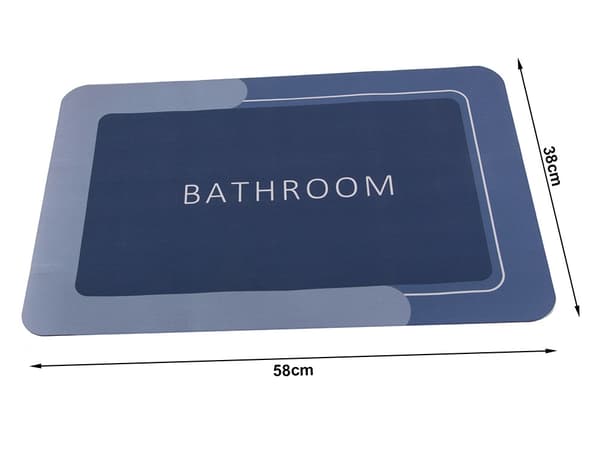 Badrumsmatta / Snabbtork & Halkfri - 58x38cm - Rektangulär
