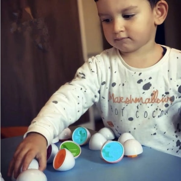 Äggpussel / Kognitiv leksak för Barn - Pedagogisk