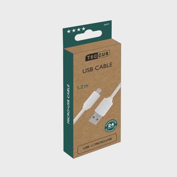 Vivanco Micro-USB Ladd-/Synk. kabel 1.2m Vit