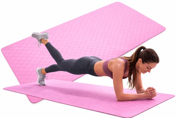 Yogamatta 190 cm tjock Pink