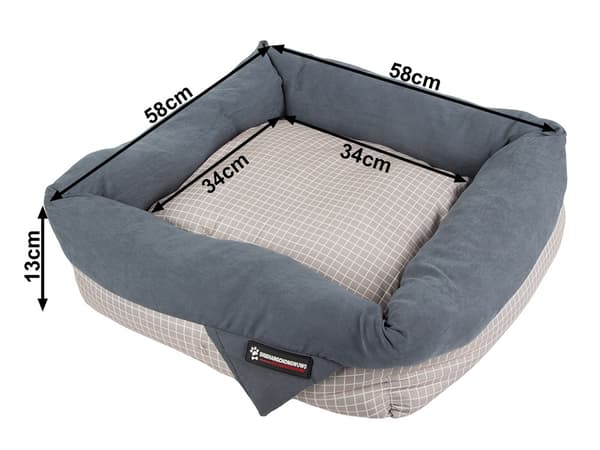 Hundbädd kattbädd mjuk soffa bäddsoffa kudde stor Blå/grå