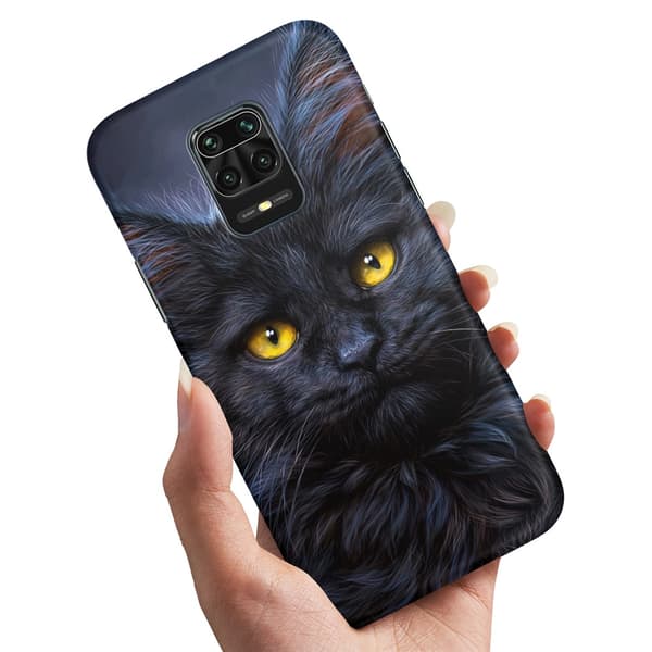 Deksel / Mobildeksel til Xiaomi Redmi Note 9 Pro - Svart Katt