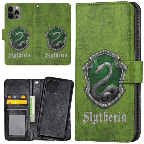 iPhone 13 Pro - Plånboksfodral/Skal Harry Potter Slytherin multifärg