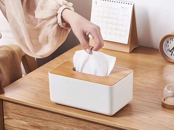 Servetthållare bambu - Förvaringslåda och pappersbox