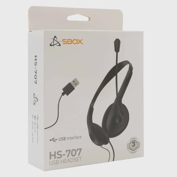SBOX USB On-Ear Headset Svart