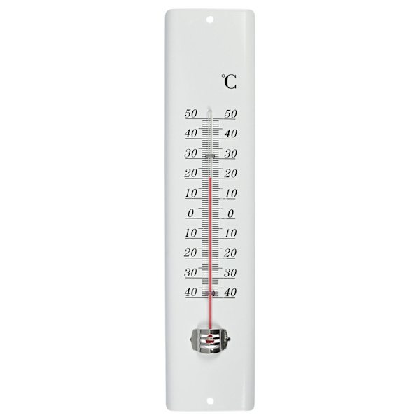 Termometer metall vit 30 cm