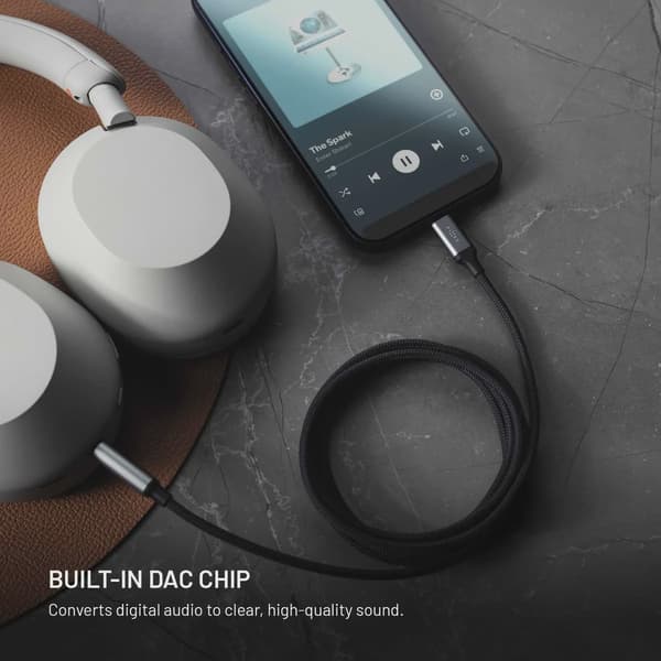 FIXED Link Premium USB-C till 3.5mm kabel 1.5m Rymdgrå