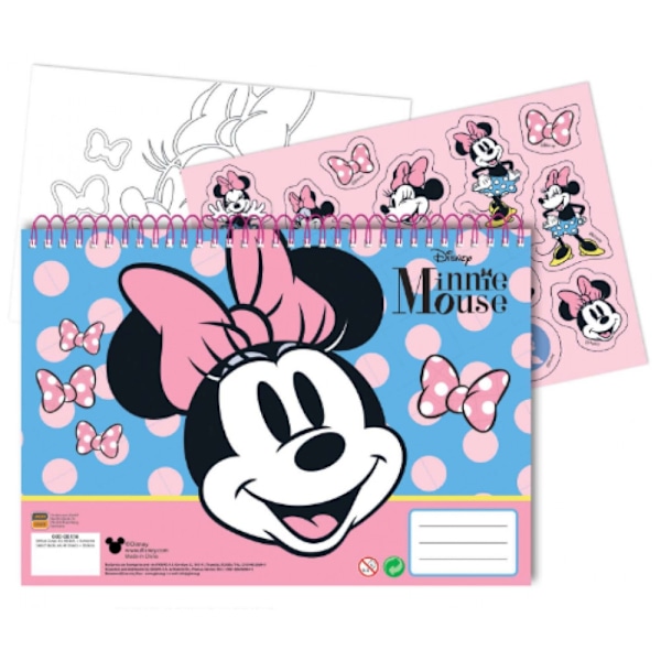 Disney Minnie A4 spiral skissblock med 40 ark och klistermärken
