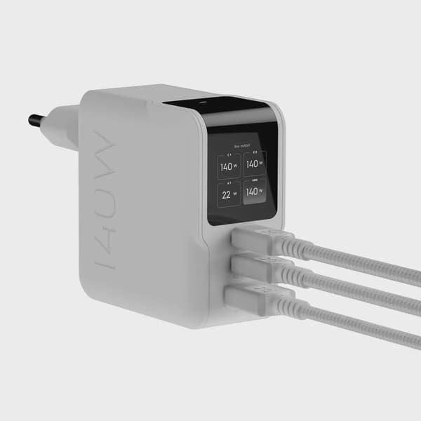 Xtorm 140W GaN3 NextGen Hemladdare USB-C/C/A GRS Vit