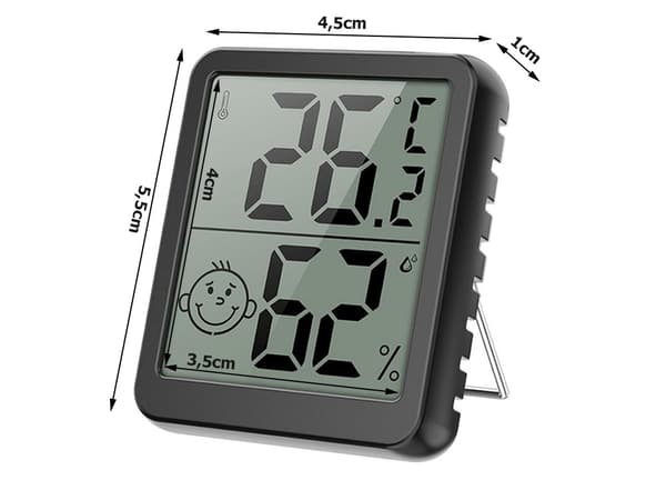 Digital termometer mini väderstation rumshygrometer batterimagnet Black