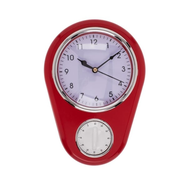 Väggklocka & Timer - Klocka med timerfunktion Röd