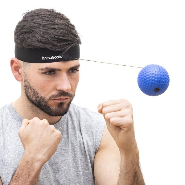 Reflexboll Boxning - Pannband med boll för att träna reflexer Svart