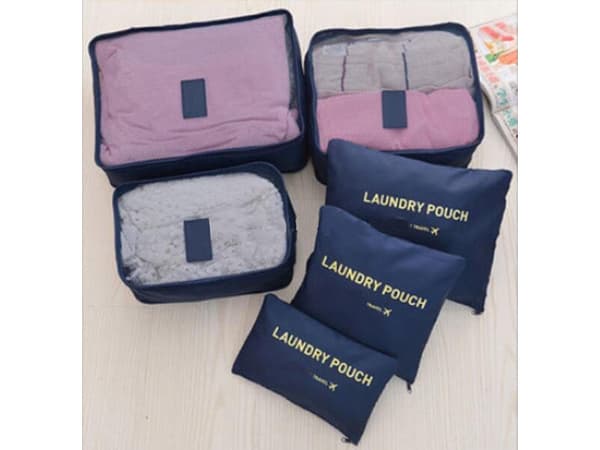 Organizer til Kuffert - 6-dele - Tasker til Rejse Dark blue