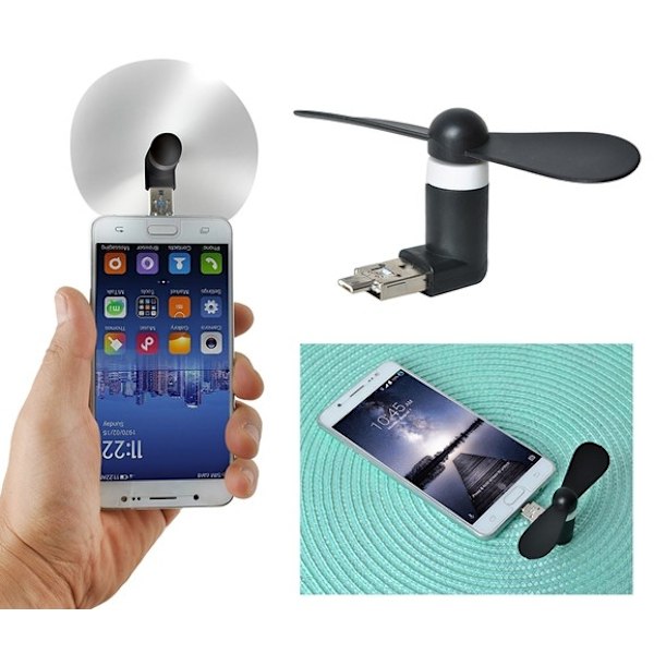 Fläkt Micro-USB - Koppla in i mobil Svart