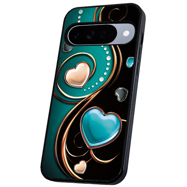 Google Pixel 10/10 Pro - Deksel/Mobildeksel Hjerter