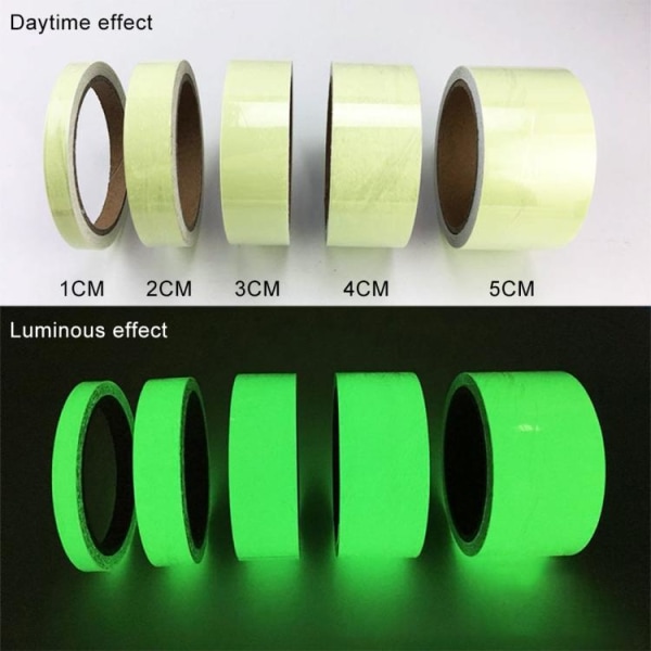 Självlysande Tejp Isblå / Glow in the Dark - 2 cm x 3 meter Light blue