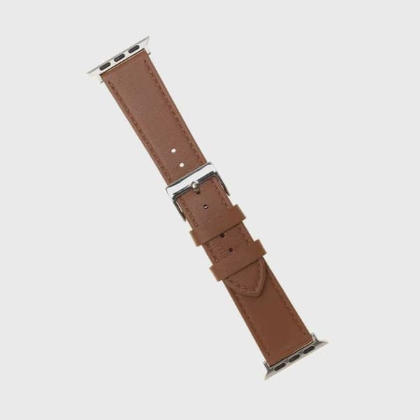 FIXED Äkta läderrem för Apple Watch 42/44/45/49mm Brun