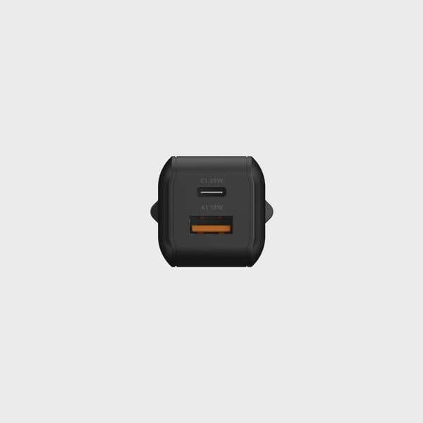 Xtorm 25W GaN3 NextGen Hemladdare USB-C/A GRS Svart
