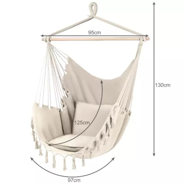 Hengestol / Hammock - Hengende Huske – Hengekøye Beige