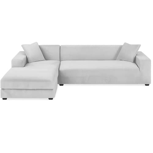 Sofföverdrag Sammet / Överdrag till Soffa - 190-230cm Light grey