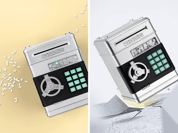 Kassakaappi - Säästöpossu Lapsille Silver