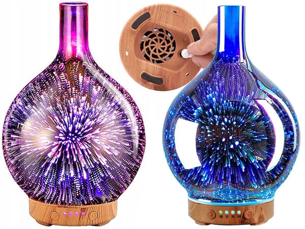 Luftfuktare 3D - RGB-lampa och aromdiffusor