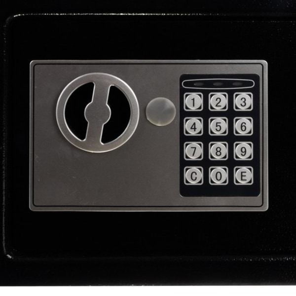 Digital pengeskab med kodelås og nøgle - Mini Black