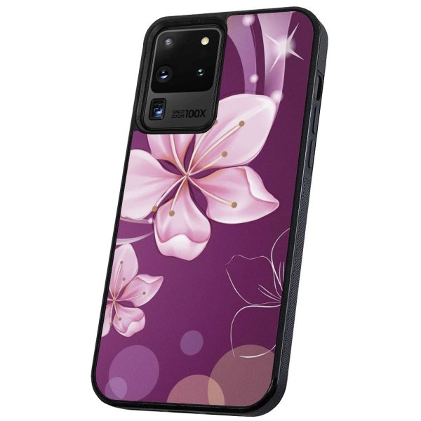 Samsung Galaxy S20 Ultra - Cover/Mobilcover Hvid Blomst