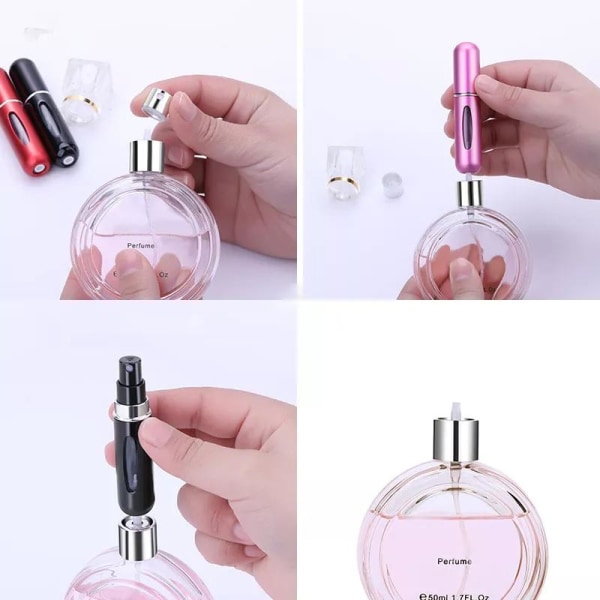 2-Pak - Genopfyldelig parfumeflaske / sprayflaske - 5 ml Multicolor