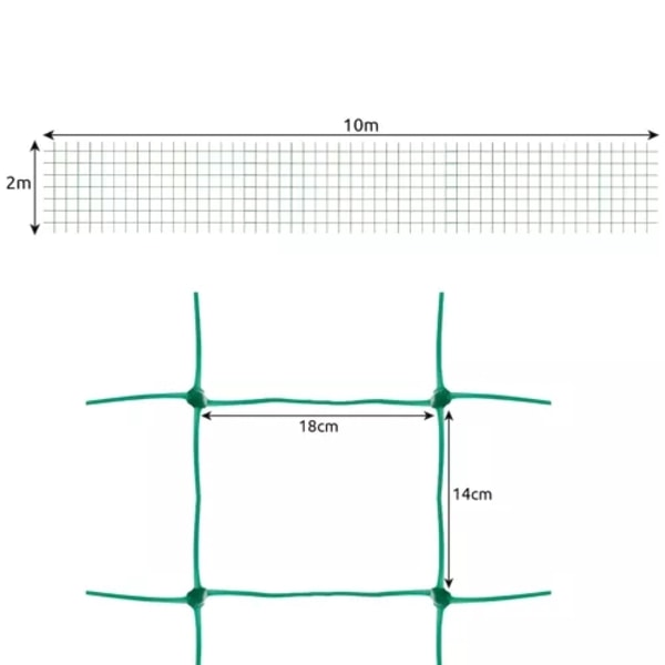 Växtnät / Stödnät för Växter - 2x10m