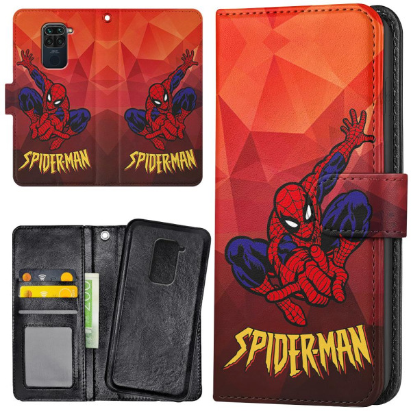 Xiaomi Redmi Note 9 - Plånboksfodral/Skal Spider-Man