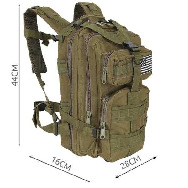 Militärväska / Ryggsäck i Nylon - 26 Liter Grön