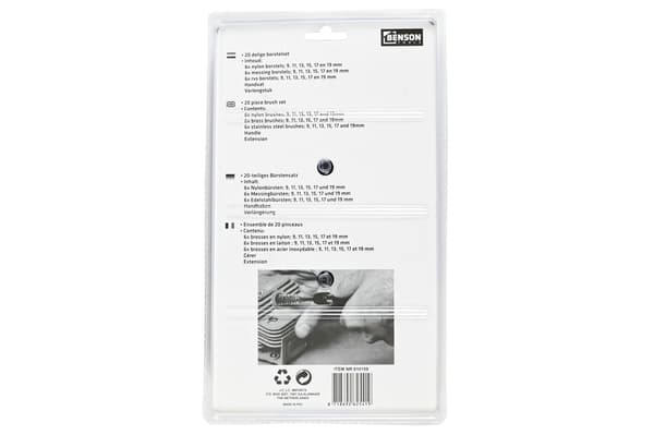 Borstset 20 delar nylon/stål/mässing