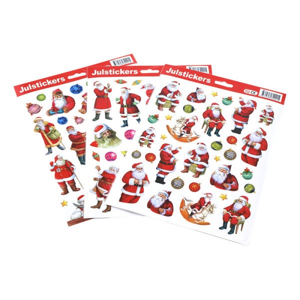 Juleklistermærker / Klistermærker - Julemotivetiketter Julemanden