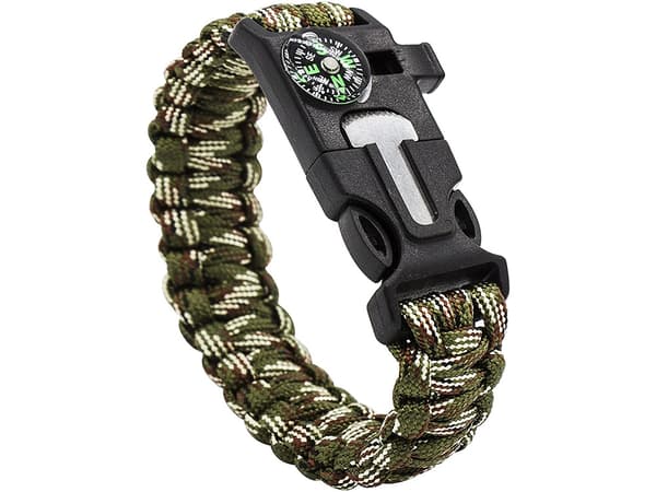 Paracord Överlevnadsarmband med Eldstartare m.m. multifärg