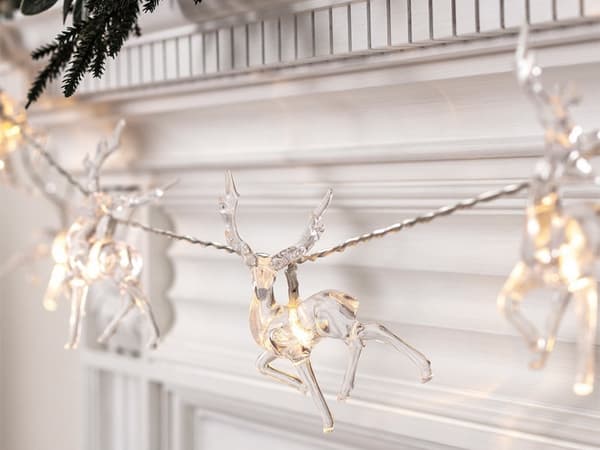 Julren ljusslinga - 10 LED med glitter