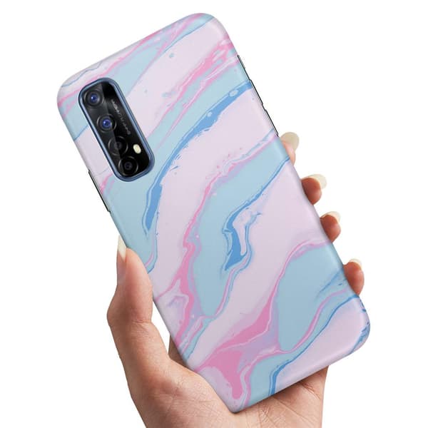 Cover / Mobilcover til Realme 7 - Marmor Multicolor