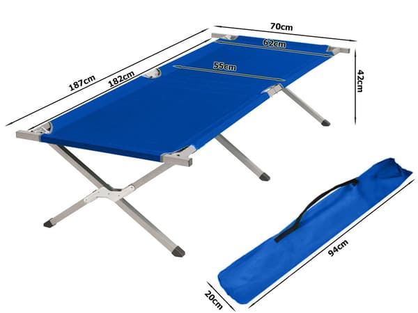 Hopfällbar Campingsäng - 110kg Blue