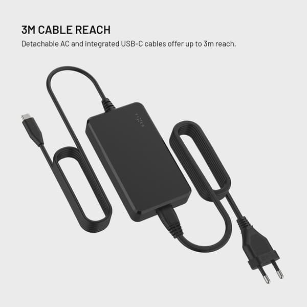 FIXED Super Snabb GaN Laptop Laddare 100W USB-C 3m