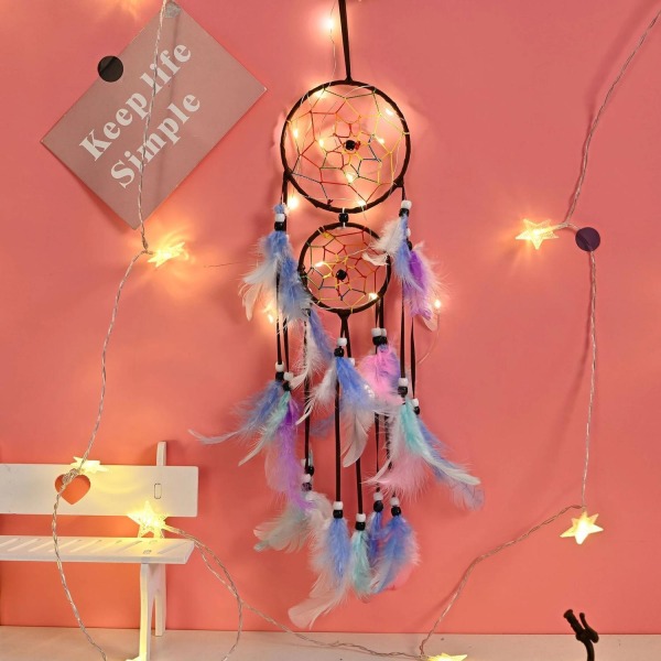 Dream Catcher Vægdekoration - Vælg en farve! Light blue