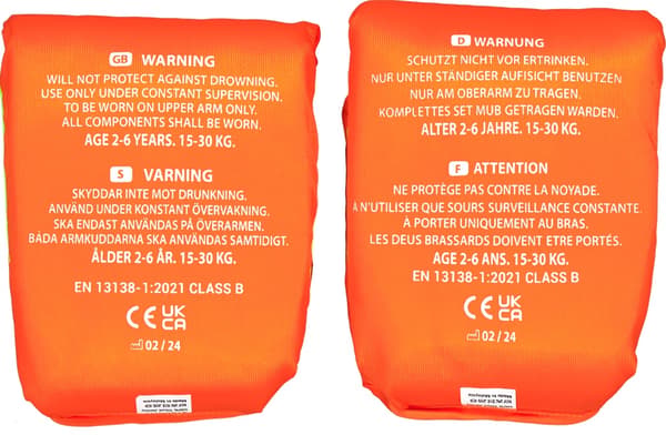Strooem armpuffere for barn - Armringer 2-6 år Orange-Lime