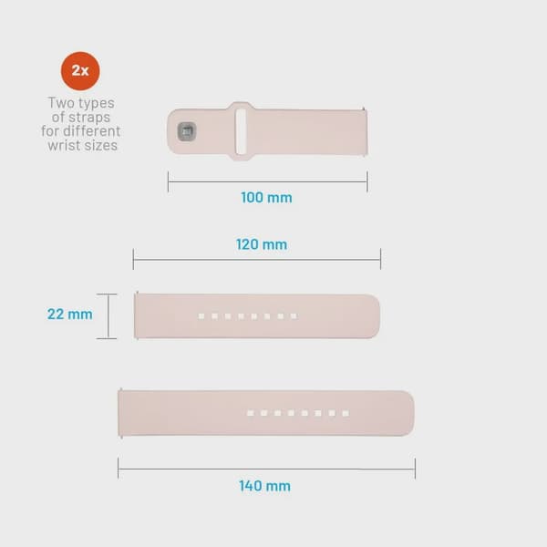 FIXED Silikonrem för Smartwatch Universal 22 mm Rosa