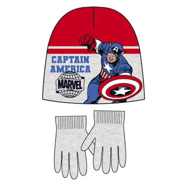 Captain America Mössa & Handskar för Barn 54 cm