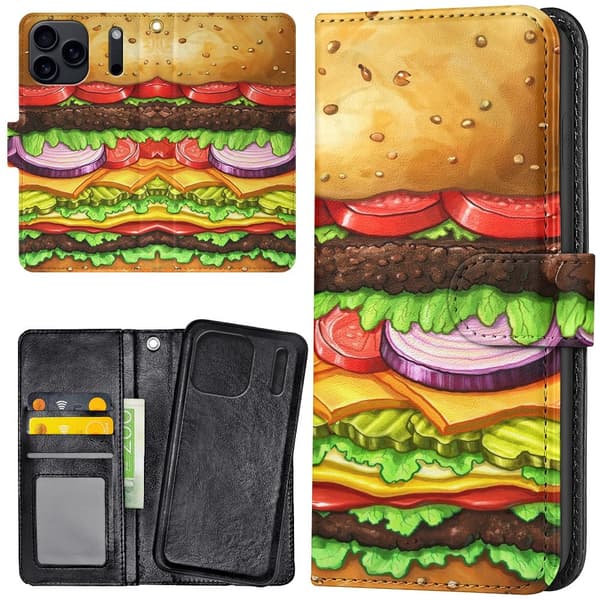 iPhone 17 Pro Max - Lommebok Deksel Hamburger