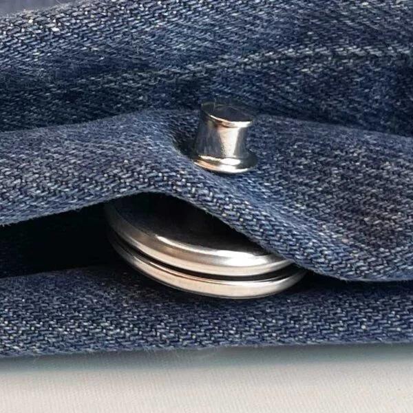 5-par - Bevegelige magnetiske knapper - Magnet for gardiner og stoffer Silver 25 mm